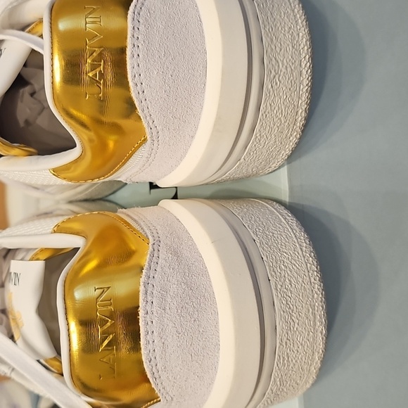 Lanvin White and Gold Women's Sneakers SZ 9 - Unisex - Picture 4 of 9